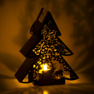 Decoris Waxinelichthouder kerst | 17 x 21 cm (Kerstboom, Binnen) 523235 K150304026 - 