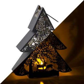 Decoris Waxinelichthouder kerst | 25 x 30 cm (Kerstboom, Binnen) 523234 K150304025 - 
