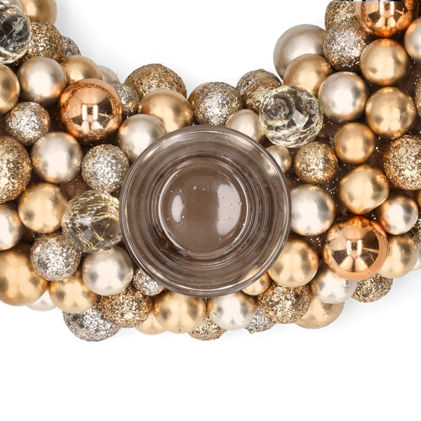 Decoris Waxinelichthouder kerst | Decoris | Ø 33 cm (4 Waxinelichtjes, Kunststof, Goud) 724163 K150303399 - 2
