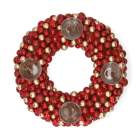 Decoris Waxinelichthouder kerst | Decoris | Ø 33 cm (4 Waxinelichtjes, Kunststof, Rood) 724162 K150303398 - 1