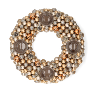Decoris Waxinelichthouder kerst | Decoris | Ø 33 cm (4 waxinelichtjes, Kunststof, Goud) 724163 K150303399