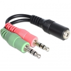 Delock Adapter jack 3.5 mm stereo 4-polig vrouwelijk - 2 x jack 3.5 mm stereo 65459 K050301014 Delock Adapter jack 3.5 mm stereo 4-polig vrouwelijk - 2 x jack 3.5 mm stereo 65459 K050301014