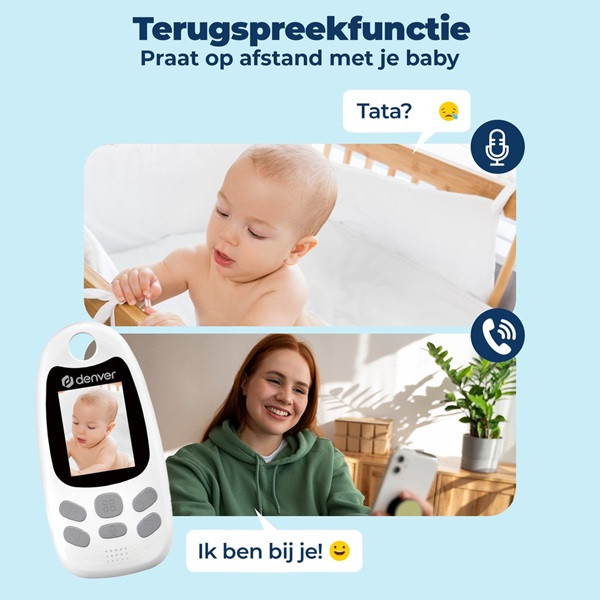 Denver Babyfoon met camera | Denver | BC-250 (Ouderunit, Gespreksfunctie, Temperatuursensor, Nachtzicht) BC-250 K170108378 - 5