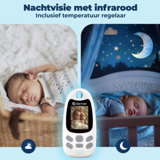 Denver Babyfoon met camera | Denver (2 units, Nachtzicht , Digitale zoom, Temperatuursensor, Led geluidsindicatie, 2 wegs audio, Binnen) BC-250 K170108378 - 2