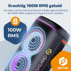 Denver Bluetooth speaker | Denver | BPS370 (2 woofers, IPX4, USB, Microfoon, LED, 1000W, 3600 mAh, 4 uur batterij) BPS-370 K105005303 - 2