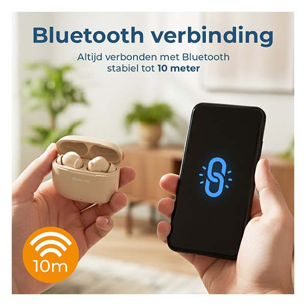 Denver Draadloze oordopjes | Denver (Bluetooth 5.3, 6 uur Batterij, Microfoon, Touch bediening, Beige) TWE-48NU K105005281 - 2