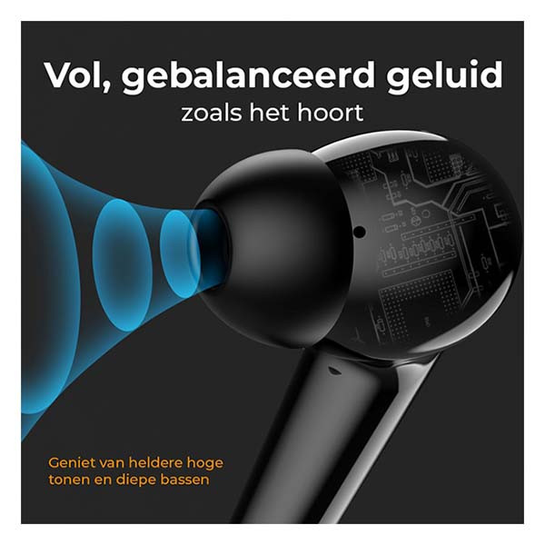 Denver Draadloze oordopjes | Denver (Bluetooth 5.3, 6 uur Batterij, Microfoon, Touch bediening, Zwart) TWE-48B K105005279 - 4