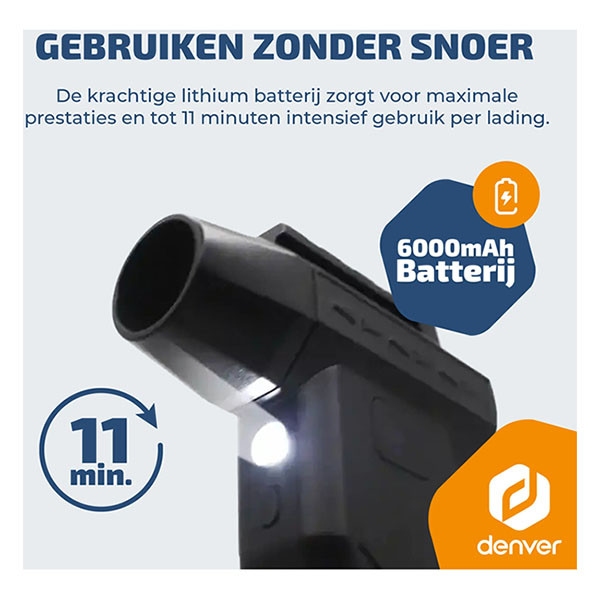 Denver Elektrische luchtblazer | Denver | HJB-172 (6000 mAh, USB, 75 watt, LED) HJB-172 K180108147 - 8