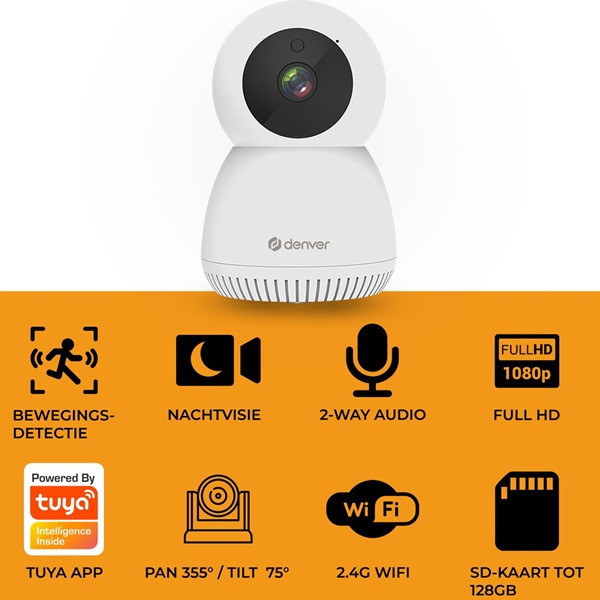 Denver IP camera | Denver (Full HD, 8 meter nachtzicht, Draaifunctie, Bewegingsdetectie, Binnen) IIC-215MK2 B170113639 - 6