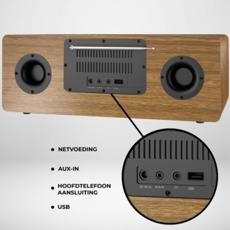 Denver Internetradio | Denver (Bluetooth, Cd-speler, DAB+, FM, AUX, USB, Hout) MIR-270DW K105005235 - 2