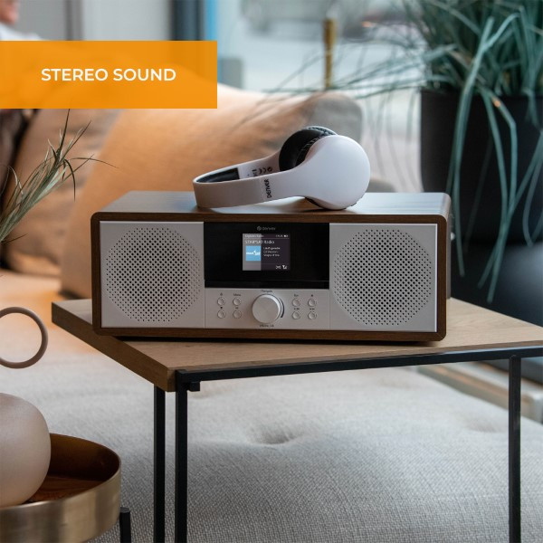 Soundmaster ICD2020 Radio/CD-speler Met Internetradio DAB , FM AUX Bluetooth Cd Wifi Internetradio Zilver 1889495
