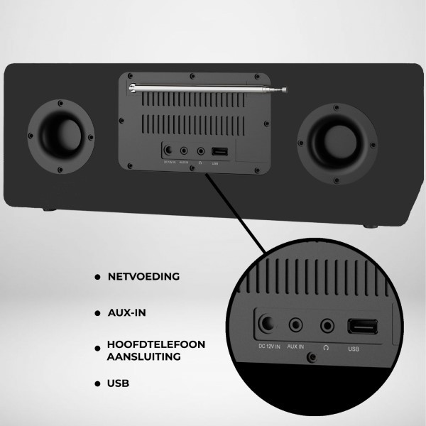Denver Internetradio | Denver (Bluetooth, Cd-speler, DAB+, FM, AUX, USB, Zwart) MIR-270B K105005236 - 2
