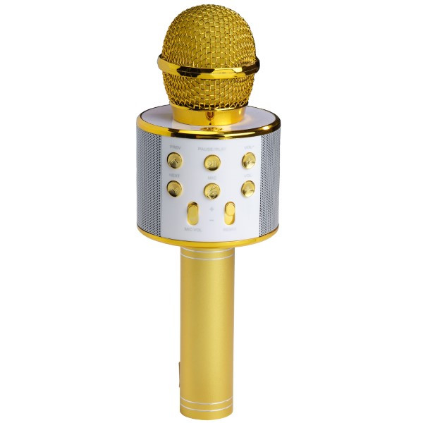 Denver Karaoke microfoon | Denver (Bluetooth, Draadloos, Speaker, AUX, MicroSD, Goud) KMS-20G K105005245 - 1