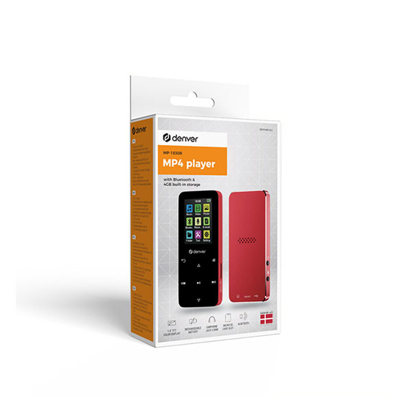 Denver MP4-speler | Denver | 4 GB (USB C, Rood) MP-1830RED K105005342 - 6