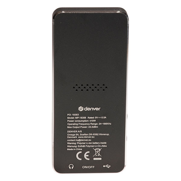 Denver MP4-speler | Denver | 4 GB (USB C, Zwart) MP-1830B K105005340 - 5