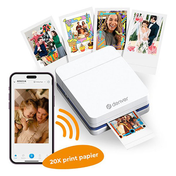 Denver Mini printer | Denver | MCP6010 (12.8 x 10.7 x 4.8 cm, Bluetooth, Thermisch, 800 mAh, USB, Kleur) MCP-6010 K105005304 - 4