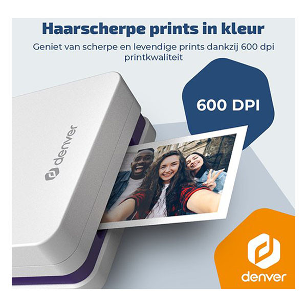 Denver Mini printer | Denver | MCP6010 (12.8 x 10.7 x 4.8 cm, Bluetooth, Thermisch, 800 mAh, USB, Kleur) MCP-6010 K105005304 - 6