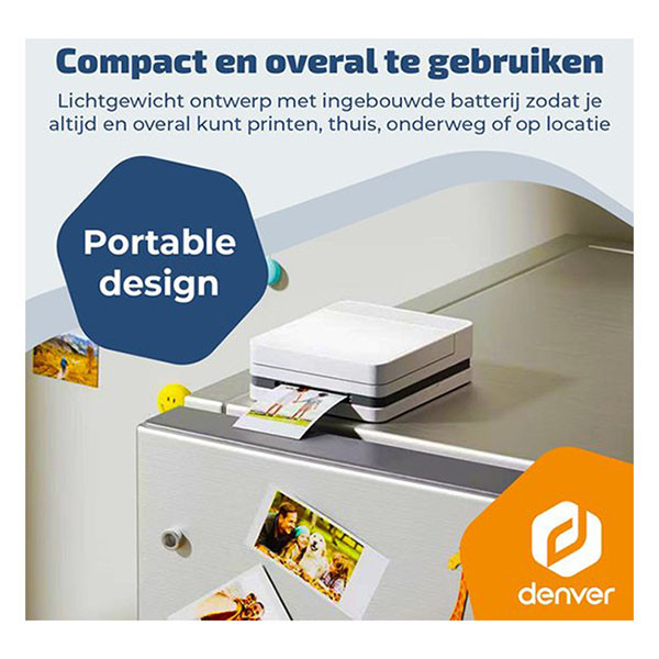 Denver Mini printer | Denver | MCP6010 (12.8 x 10.7 x 4.8 cm, Bluetooth, Thermisch, 800 mAh, USB, Kleur) MCP-6010 K105005304 - 8