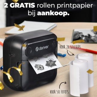 Denver Mini printer | Denver (8.7 x 8.1 x 4.3cm, Bluetooth, Thermisch, Zwartwit) MBP-32B K105005239 - 4