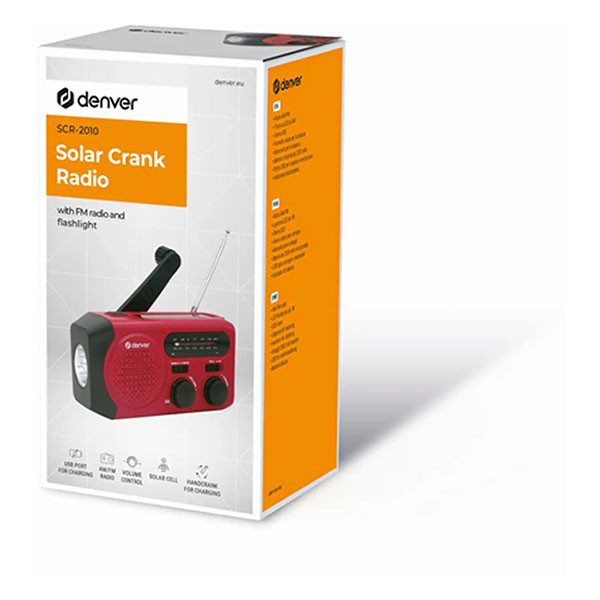 Denver Noodradio | Denver | AM | FM (5W, 2000mAh, Zaklamp, Zonnepaneel, USB C) SCR-2010 K105005180 - 5