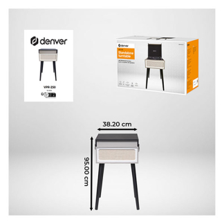 Denver Platenspeler | Denver | 60W (Vrijstaand, 33/45/78 rpm, Riemaandrijving, RCA, Ingebouwde versterker) VPR-250 K070501405 - 5