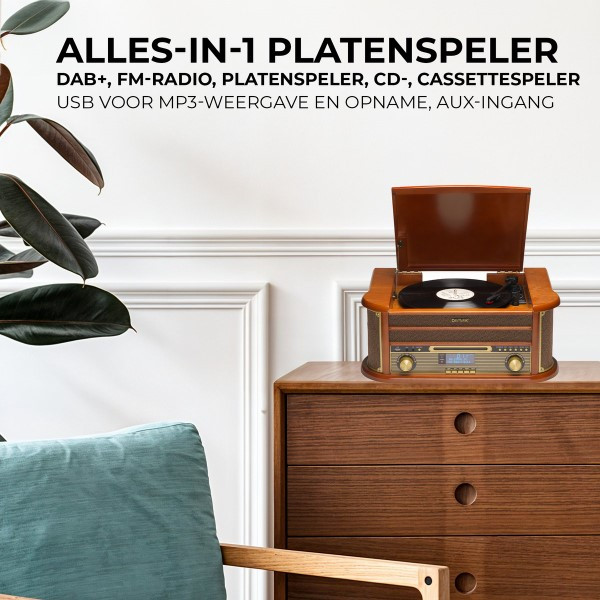 Denver Platenspeler | Denver (USB, AUX, Cd-speler, Cassette speler, DAB+, AM, FM, Hout, Voorversterker, 33/45/78 rpm) MRD-51 K105005234 - 3