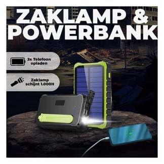 Denver Powerbank | Denver | 10.000 mAh (2x USB A, 1x USB C, 10W, Zaklamp, Zonnepaneel, IP65) PSO-10012 K105005185 - 9