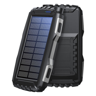 Denver Powerbank | Denver | 20.000 mAh (2x USB A, 1x USB C, Zaklamp, Zonnepaneel, IP65) PSO-20010 K105005184 - 3