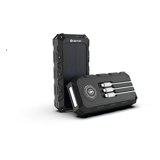 Denver Powerbank | Denver | 20.000 mAh (2x USB A, 1x USB C, Zaklamp, Zonnepaneel, IP65) PSQ-20008 K105005183 - 2