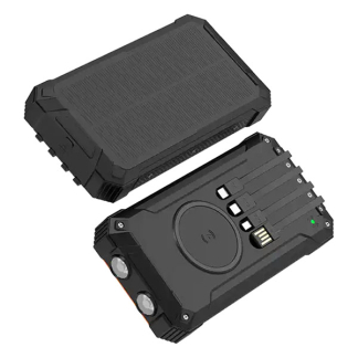 Denver Powerbank | Denver | 20.000 mAh (Draadloos, USB C, Ingebouwde kabels, Zaklamp, Zonnepaneel) PSC-20012 K105005288 - 3