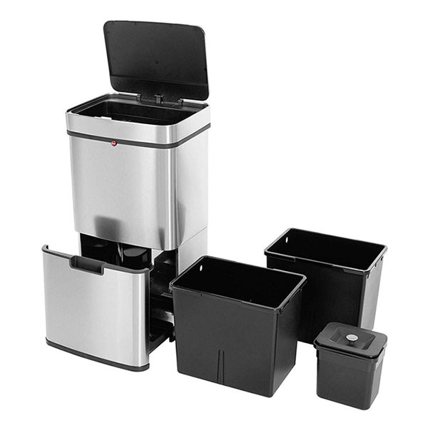 Denver Prullenbak | Hailo | 54 liter (Sensor, Volautomatisch, Trio, RVS) 656-0010 K170108271 - 5