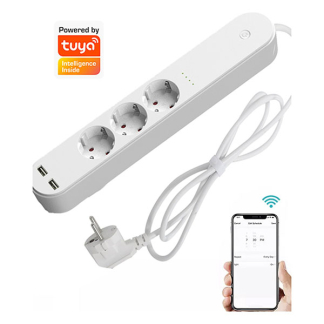 Denver Slimme stekkerdoos | Denver (Wifi, Timer, 2x USB A) SHP-310U K170406343 - 2