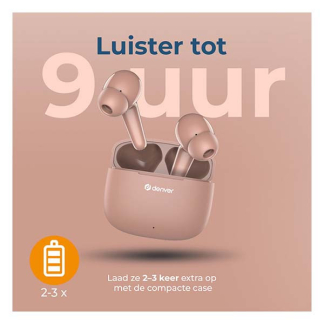 Denver Smartwatch met oortjes | Denver | 1.44” (Telefoonfunctie, Hartslagmeter, sportmodi, Slaapmonitor, 150 mAh batterij, Roze)  K105005290 - 7