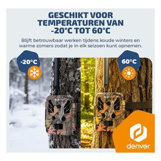 Denver Wildcamera | Denver (4K, 48 MP, Bewegingssensor tot 20 meter, 4G, 5W zonnepaneel, Waterdicht, Nachtzicht) WSL-8050 K105005358 - 6