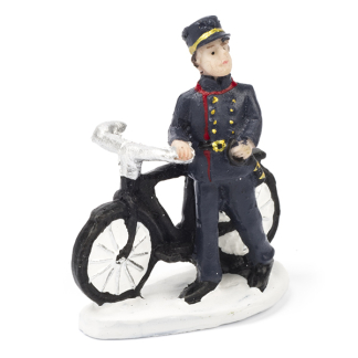 DickensVille Kerstdorp figuren | Politieman -Bromsnor- met fiets | Dickensville DV111369 K150303338 - 1