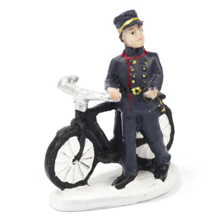 DickensVille Kerstdorp figuren | Politieman -Bromsnor- met fiets | Dickensville DV111369 K150303338 - 