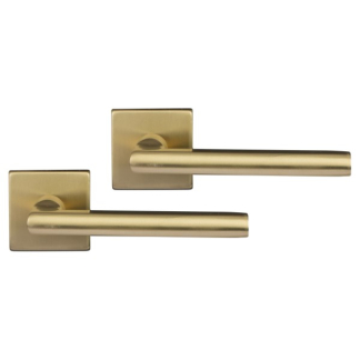 Differnz Deurklink | Differnz | Den Haag (Vierkant rozet, RVS, Goud) 86.021.39 K010830400 - 1