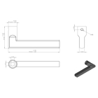 Differnz Deurklink | Differnz | Den Haag (Vierkant rozet, RVS, Zwart) 86.021.19 K010830330 - 3