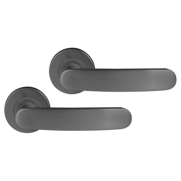 Differnz Deurklink | Differnz | Eindhoven (Rond rozet, RVS, Gun metal) 86.022.26 K010830380 - 1