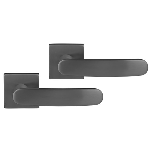 Differnz Deurklink | Differnz | Eindhoven (Vierkant rozet, RVS, Gun metal) 86.022.29 K010830381 - 1