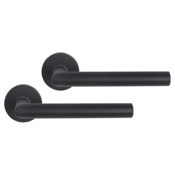 Differnz Deurklink | Differnz | Essence (Rond rozet, RVS, Zwart) 86.028.16 K010830416 - 1