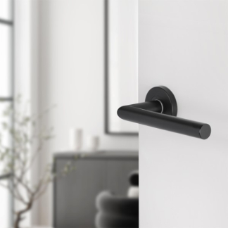 Differnz Deurklink | Differnz | Essence (Rond rozet, RVS, Zwart) 86.028.16 K010830416 - 2
