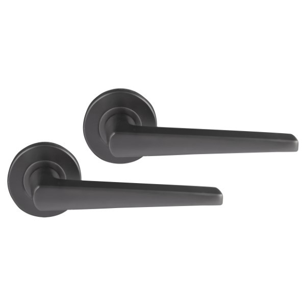 Differnz Deurklink | Differnz | Rotterdam (Rond rozet, RVS, Gun metal) 86.025.26 K010830378 - 1