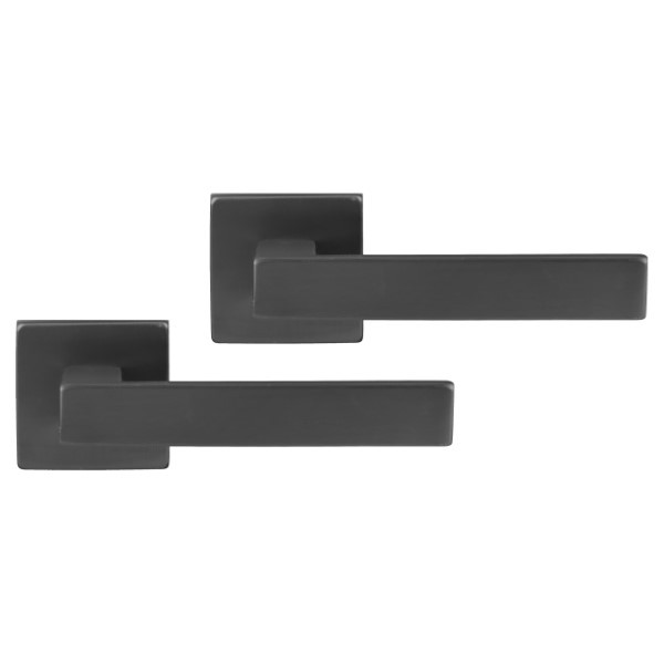 Differnz Deurklink | Differnz | Tilburg (Vierkant rozet, RVS, Gun metal) 86.026.29 K010830377 - 1