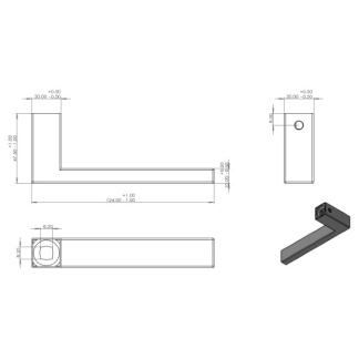 Differnz Deurklink met blindschild | Differnz | Tilburg | 55 mm (RVS, Zwart) 86.026.11 K010830308 - 3