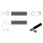 Differnz Deurklink met blindschild | Differnz | Utrecht | 55 mm (Ruwe hendel, RVS, Goud) 86.027.31 K010830388 - 3