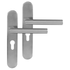 Deurklink met cilinderschild | Differnz | Amsterdam | 55 cm (RVS, Chroom)
