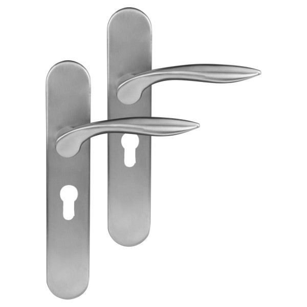 Differnz Deurklink met cilinderschild | Differnz | Groningen | 55 mm (Ovaal, RVS, Chroom) 86.023.03 K010830354 - 1