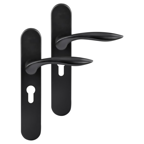 Differnz Deurklink met cilinderschild | Differnz | Groningen | 55 mm (Ovaal, RVS, Zwart) 86.023.13 K010830320 - 1