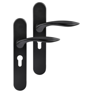 Differnz Deurklink met cilinderschild | Differnz | Groningen | 55 mm (Ovaal, RVS, Zwart) 86.023.13 K010830320 - 1